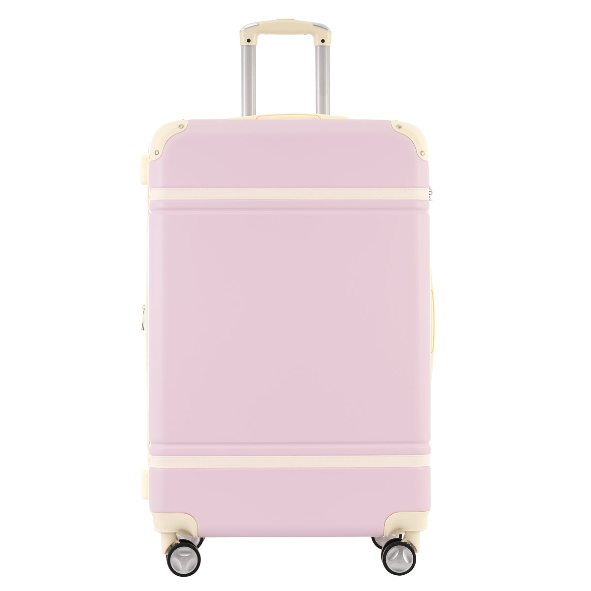 Hardshell Luggage Sets 4 Pieces 20" 24" 28" Luggages And Cosmetic Case Spinner Suitcase With Tsa Lock Lightweight Light Pink Abs