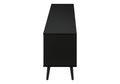 Tv Stand, 72 Inch, Console, Media Entertainment Center, Storage Cabinet, Living Room, Bedroom, Brown And Black Laminate, Black Wood Legs, Contemporary, Modern Black 80 89 Inches Particle Board