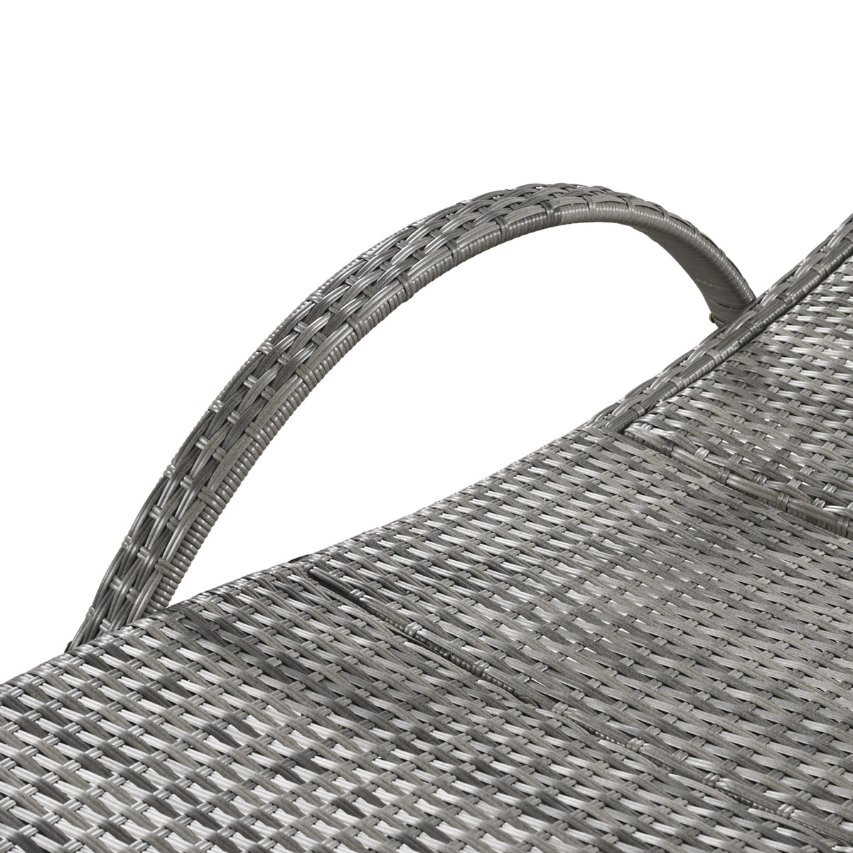 K&K 80'' Outdoor Wicker Chaise Lounge Chairs Set Of 2, Patio Rattan Reclining Chair Pull Out Side Table Adjustable Backrest Ergonomic Wave Design Pool Sunbathing Recliners, Grey No Lounge Grey Seats