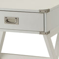 White 1 Drawer End Table White Primary Living Space Contemporary Drawers Rectangular Wood