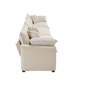 Mid Century Modern Set Of 2 Sofas With One 3 Seater Sofa And One Single Accent Chair, Light Beige Corduroy Fabric Beige Corduroy 4 Seat