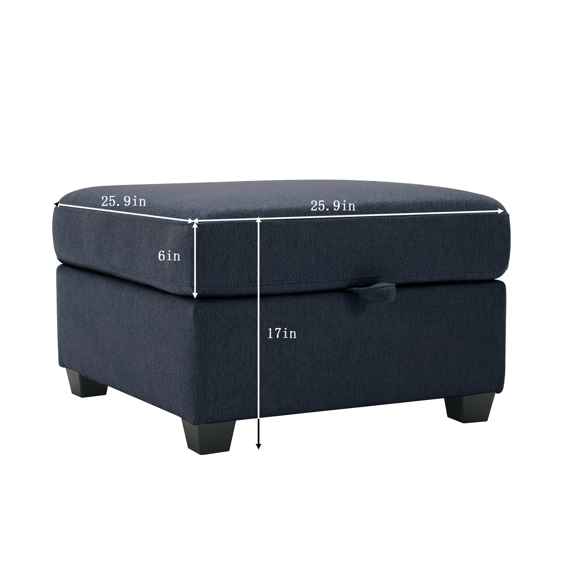 Space Saving Small Sectional Sofa With Ottoman, 2 Seater Sofa With 1 Ottoman, All Seats And Ottomans With Storage Function Blue Blue Polyester 2 Seat