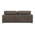 Brownish Gray Polished Microfiber Upholstery Elegant Modern Style Sofa 1Pc Solid Wood Living Room Furniture Silver Finish Metal Legs Brown Microfiber Wood Primary Living Space Modern Solid Wood 2 Seat