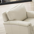 Westcott Leather Chair Beige Memory Foam Genuine Leather