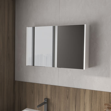 Mcnary Medicine Cabinet With Included Mirrors And 2 Doors, White White 2 3 24 To 35 In Mirror Included Bathroom Wall Mounted Modern 5 10 Inches Particle Board Melamine