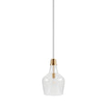 Bell Shaped Glass Pendant Gold Clear Dia.13