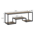 Rustic Oak And Black Tv Stand With 3 Shelves Black Brown Primary Living Space 60 69 Inches Contemporary Wood Metal