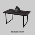 Mdf Black Wooden Dining Table And Modern Dining Chair 4 Piece Set, Medieval Wooden Kitchen Dining Table Set, Rectangular Metal Base, Dining Table And Suede Chair Brown Green Mdf