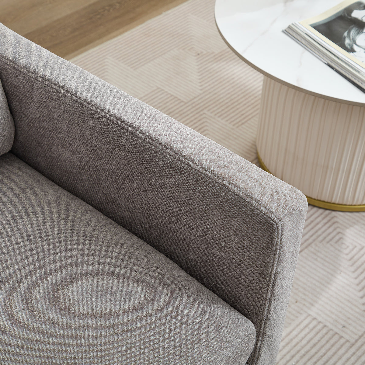 29.92'' Swivel Accent Chair, Upholstered Skirted Swivel Chair With Removable Back Cushion, 360 Degree Comfy Armchair For Living Room, Nursery, Lounge,Office,Gray Chenille Gray Chenille