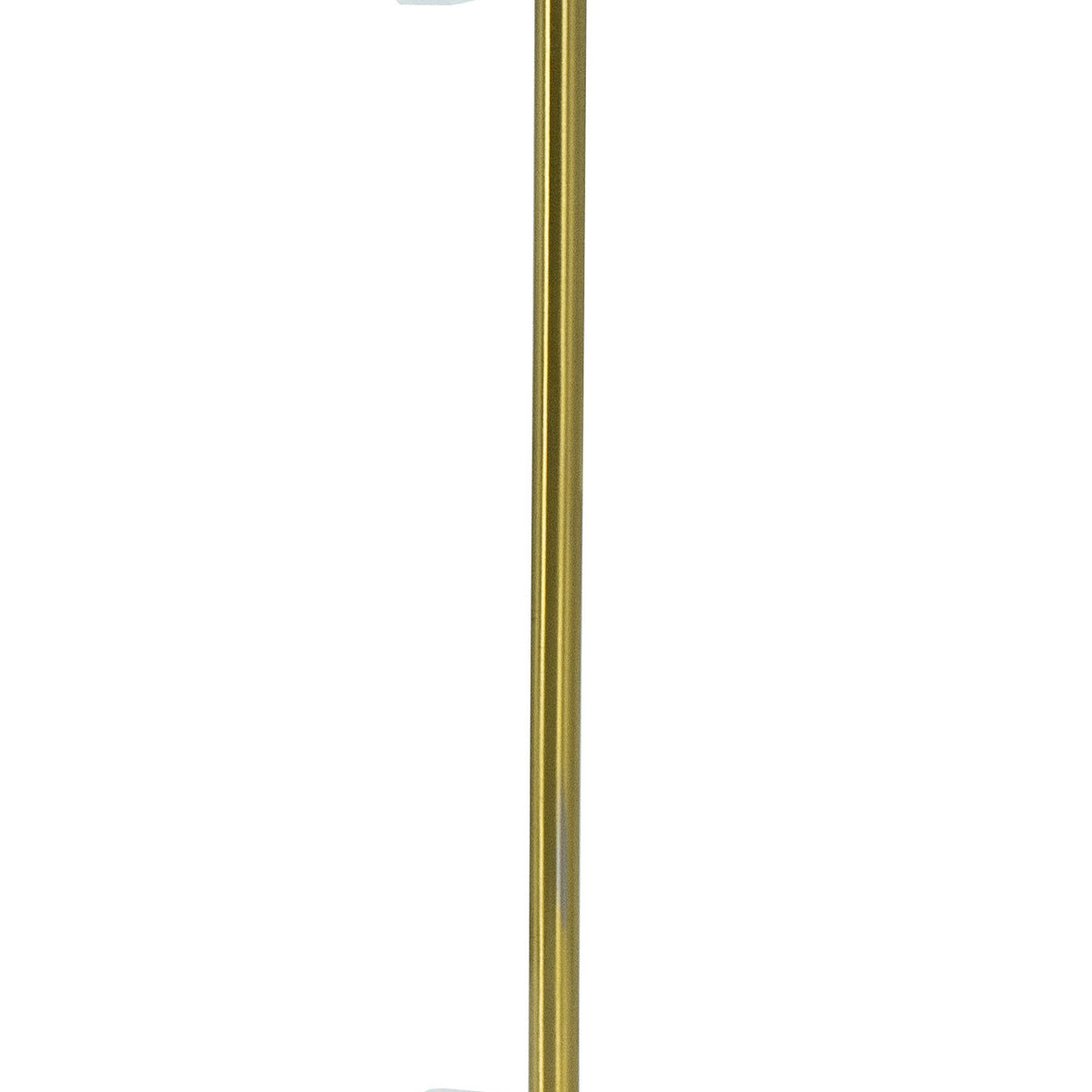 Sel 14 Inch Candle Holder With Modern Selenite Stone Accent, Gold And White White Gold Iron
