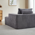 62.5 Inch Corduroy Sponge Sofa Lounge Chair,No Assembly Required,Fluffy Modern Sleeper Chair For Indoor Living Room Bedroom Grey Foam Corduroy 1 Seat