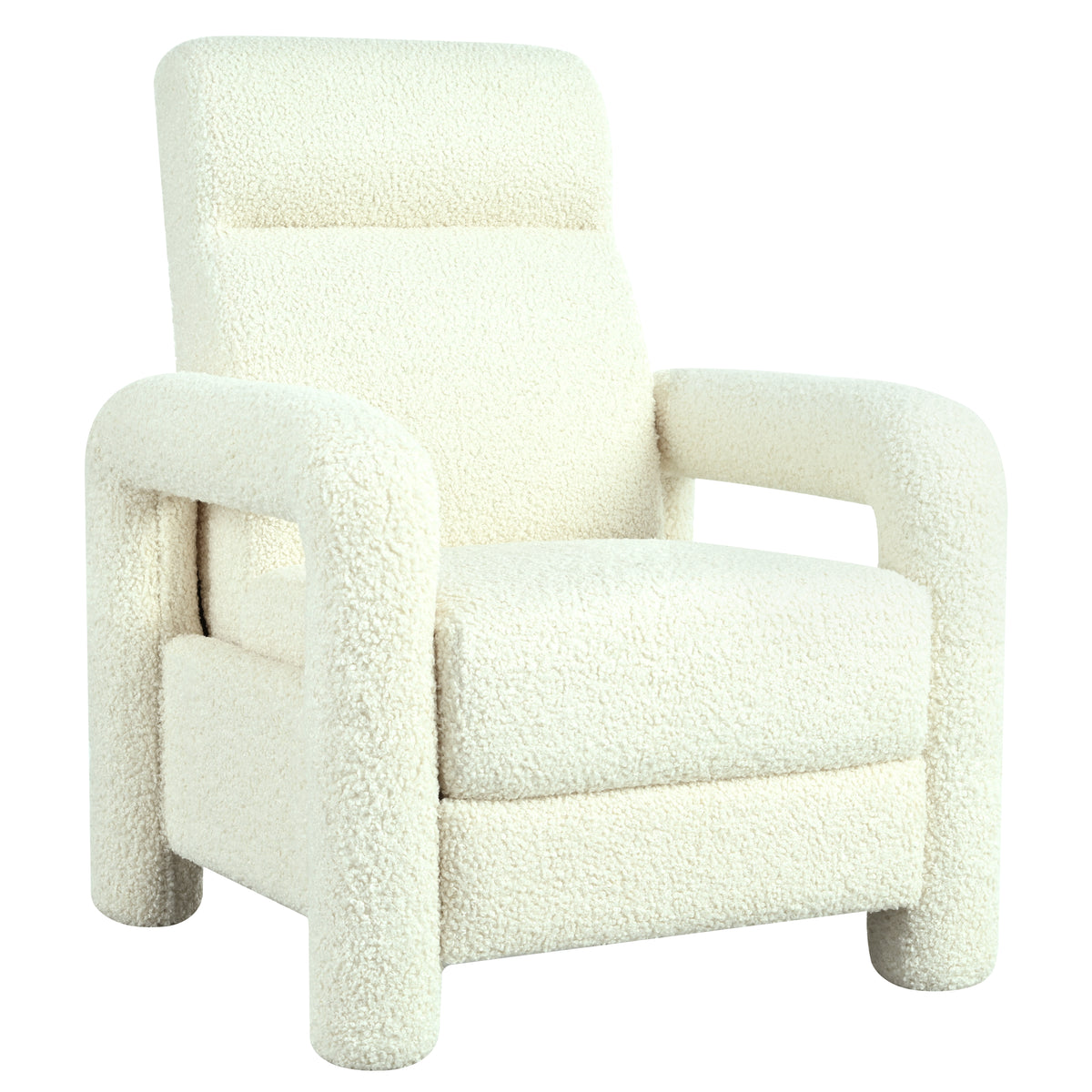 31.25" Push Back Recliner Armchair Upholstered Recliner Chair Single Sofa With Adjustable Backrest For Living Room, Beige Beige Teddy