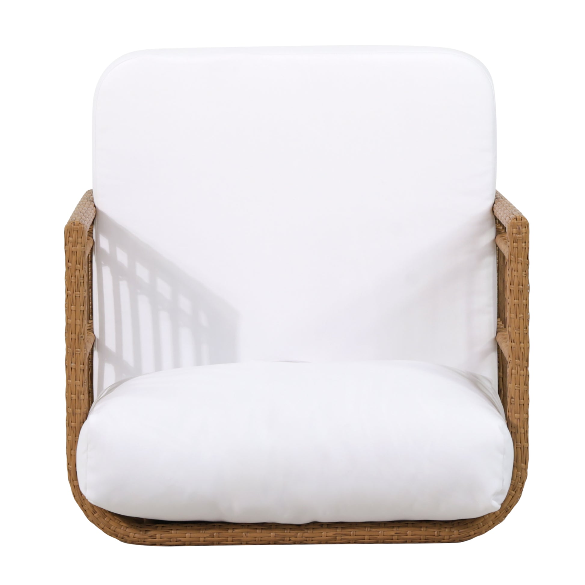 Nic Club Chair Brown Pe Rattan Iron Waterproof Fabric