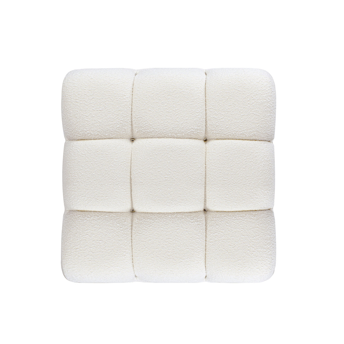 Marcel 36" Bubble Modular Modern Cocktail Ottoman, Ivory White Boucle White Foam Boucle