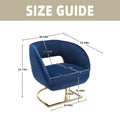 Coolmore Modern Chair With Velvet Fabric, Mid Century Chair With Wide Upholstered, Armchair For Living Room, Lounge, Bedroom Navy Navy Primary Living Space Foam Velvet