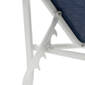 3 Pack Patio Lounge Chair, Outdoor Chaise Lounge With 5 Adjustable Backrest, Sturdy Steel Frame, Sunbathing Recliner, Beach Chair, Tanning Chair For Outside, Yard, Balcony, Pool Chairs,White Blue