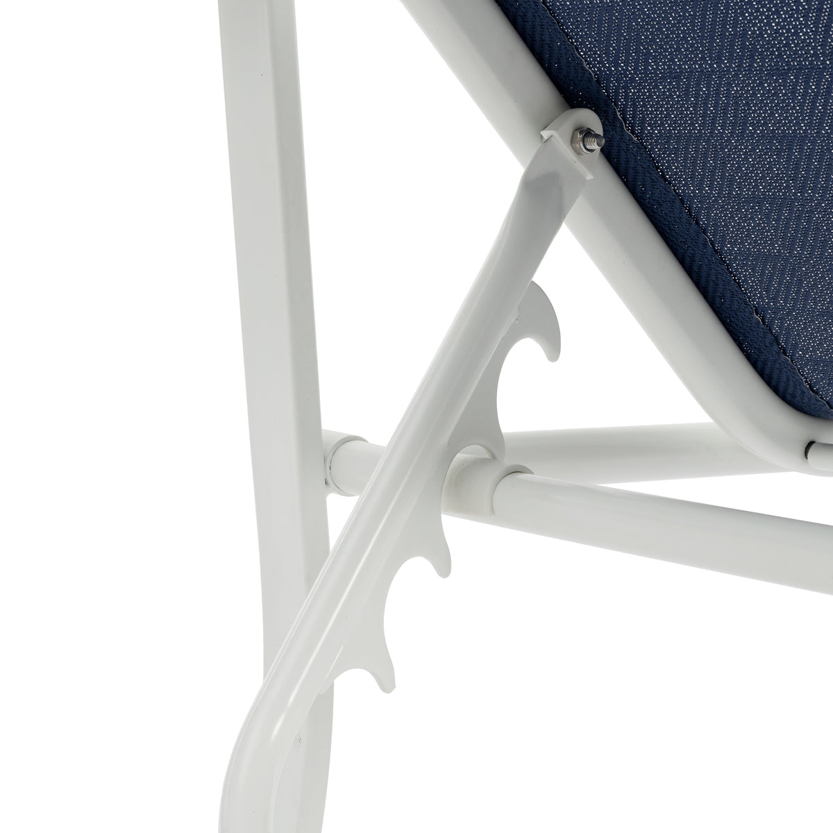 3 Pack Patio Lounge Chair, Outdoor Chaise Lounge With 5 Adjustable Backrest, Sturdy Steel Frame, Sunbathing Recliner, Beach Chair, Tanning Chair For Outside, Yard, Balcony, Pool Chairs,White Blue