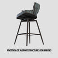 Bar Chair Suede Woven Bar Stool Set Of 2,Black Legs Barstools No Adjustable Kitchen Island Chairs,360 Swivel Bar Stools Upholstered Bar Chair Counter Stool Arm Chairs With Back Footrest, Blue Metal Blue Kitchen Dining Chairs Foam Technical Leather