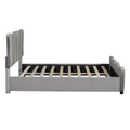 Full Size Upholstered Platform Bed Velvet Upholstered Bed, Gray Full Gray Velvet
