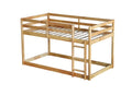 Solid Wooden, Solid Rubber Wooden Twin Over Twin Loft Bed With Ladder, With Bed Platform Of Strengthened Slatsnatural Twin Natural Rubber Wood
