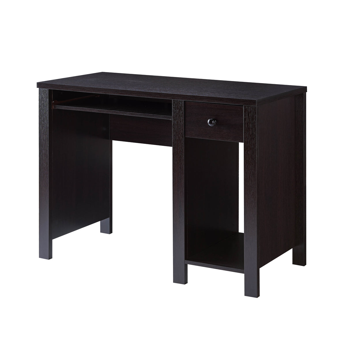 Student Desk With Hutch Home Office Desk 39"W Compact Desk Writing Desk Laptop Desk Red Cocoa Espresso One Drawer Keyboard Drawer Wooden Knob Espresso Particle Board Mdf