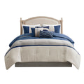 7 Piece Faux Suede Comforter Set Blue Queen Queen Blue Polyester