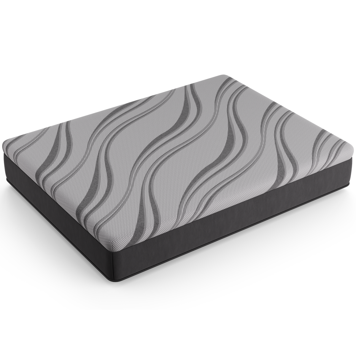 Bib: Nl 12" Pro Gel Hybrid Medium Twin Gray Memory Foam Fabric Twin