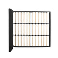 King Size Upholstered Platform Bed Frame With Contemporary Tufted Waffle Stitching, Easy Assembly, Black King Black Fabric