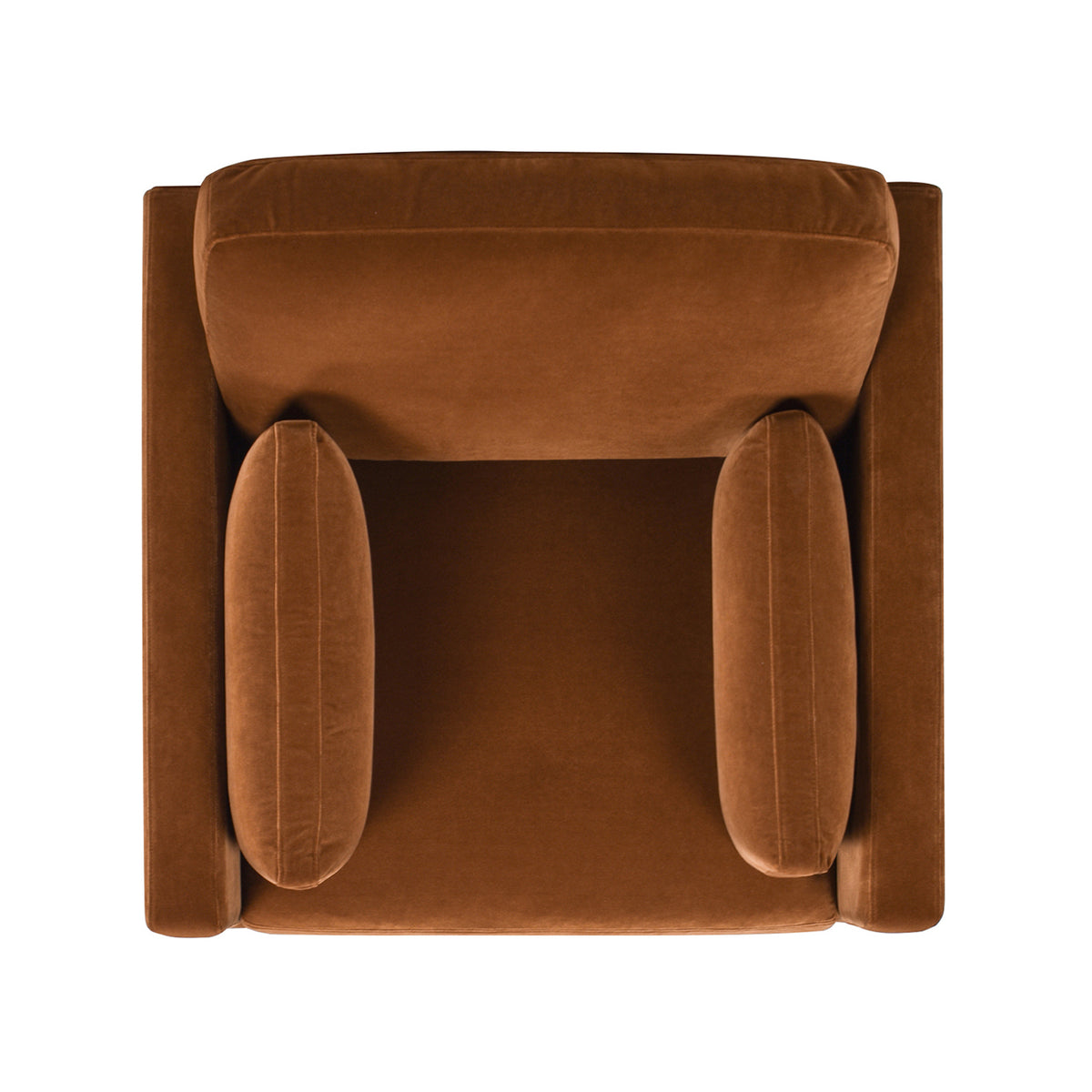 Knox 36" Modern Farmhouse Arm Chair, Burnt Orangeperformance Velvet Burnt Orange Foam Velvet