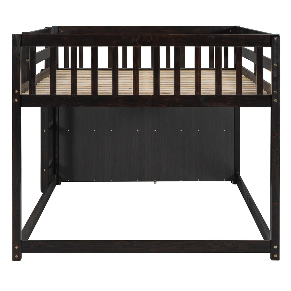 Full Over Full Bunk Bed With 4 Drawers And 3 Shelves Espresso Full Espresso Solid Wood