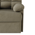 The Granada Recliner In Sage Gray Gray,Sage Manual Handle Wood Handle Microsuede,Polyester