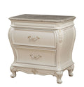 Chantelle Pearl White Finish Nightstand W Granite Top White Synthetic Wood