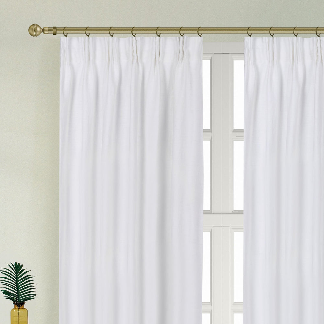 Newport Cotton Lining Window Curtains For Bedroom, Linen Curtains For Living Room, 108 Inches Long Curtains For Living Room, Soft White Soft White Linen
