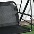 Outsunny 3 Seat Outdoor Patio Swing Chair With Removable Cushion, Steel Frame Stand And Adjustable Tilt Canopy For Patio, Garden, Poolside, Balcony, Backyard, Black 1 Black Steel