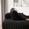 75 Inch Corduroy Sponge Sofa Lounge Chair,No Assembly Required,Fluffy Modern Sleeper Chair For Indoor Living Room Bedroom Black Foam Corduroy 1 Seat