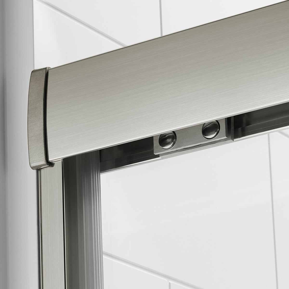 56" 60"W X 70"H Framed Shower Door, Bathroom Double Sliding Shower Door, 1 4" 6Mm Clear Tempered Glass, Bypass Glass Door, Brushed Titanium Finish Brushed Titanium Bathroom American Design Glass