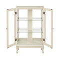 2 Doors Curio Cabinet With Tempered Glass Doors, Curio Cabinets With Mirrored Back Panel And Adjustable Shelves, Lighted Display Cabinet For Home, Office Light Bulb Included White White Mdf Glass