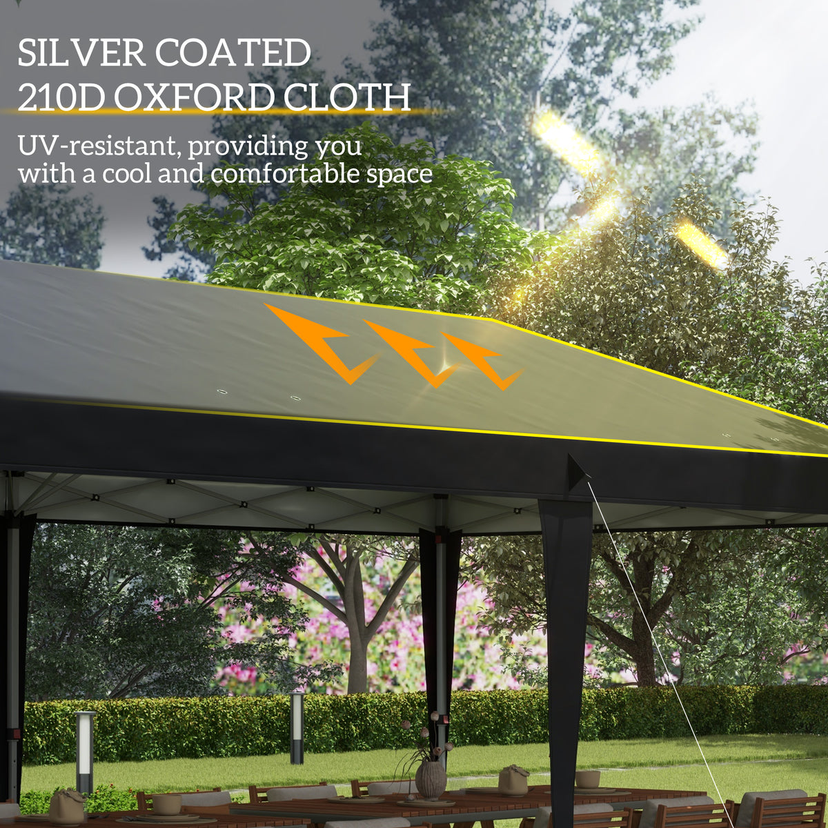 Outsunny 10' X 20' Pop Up Canopy Tent, Upgraded Heavy Duty Tents For Parties, Outdoor Instant Gazebo Sun Shade Shelter With Carry Bag, For Catering, Events, Wedding, Backyard Bbq, Black Black Steel