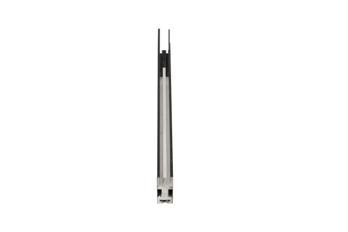 Top Rail Only, Stainless Steel Top Track With Buffer For Shower Door, 24D02P03 T60Mbx Matte Black Stainless Steel
