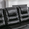 Home Theater Recliner Set Manual Recliner Chair With Wide Armrest, Two Built In Cup Holders For Living Room,Bedroom, Black Old Sku:Sg000760Aab Black Foam Pu Leather