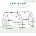 Outsunny 6' X 3' X 3' Portable Mini Greenhouse Outdoor Garden With Large Zipper Doors And Water Uv Pe Cover, White White Plastic