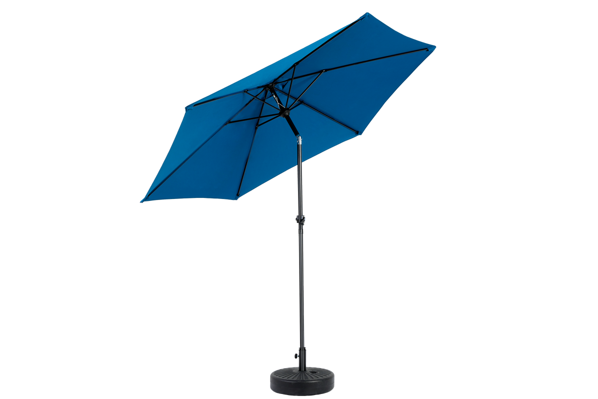 9Ft Outdoor Patio Umbrella Outdoor Table Umbrella With Push Button Tilt And Crank, Market Umbrella 6 Sturdy Ribsdeck, Backyard, Pool Base Not Included Dark Blue Dark Blue Garden & Outdoor Steel
