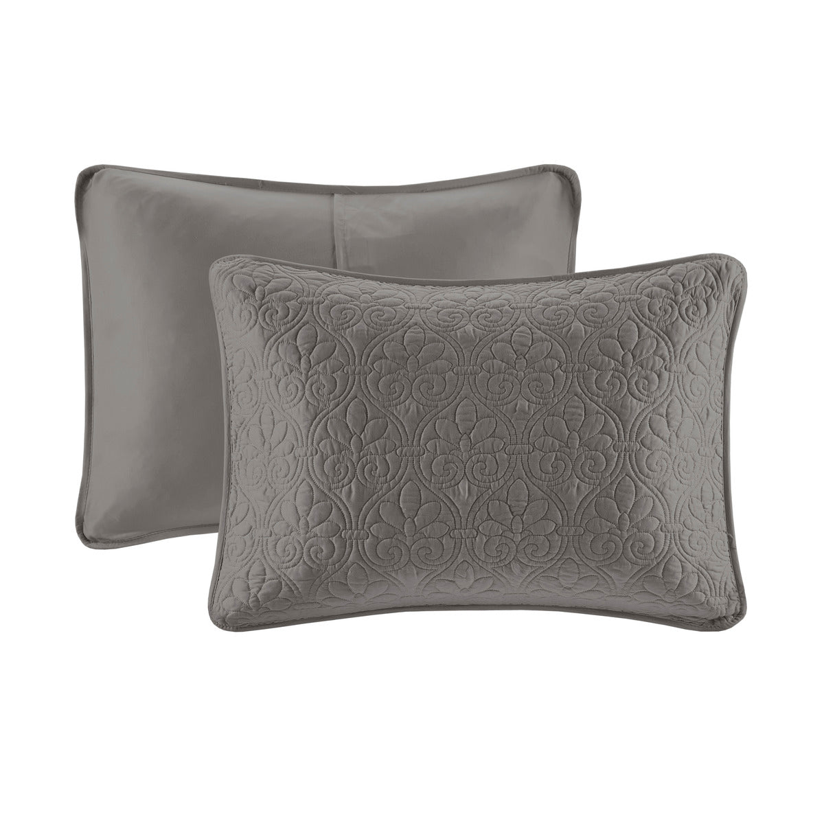 Reversible Bedspread Set Dark Grey Full Dark Grey Cotton
