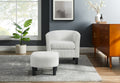Modern Accent Chair,Upholstered Arm Chair Corduroy Single Sofa Chair With Ottoman Foot Rest Comfy Armchair For Living Room Bedroom And Office,White White Corduroy