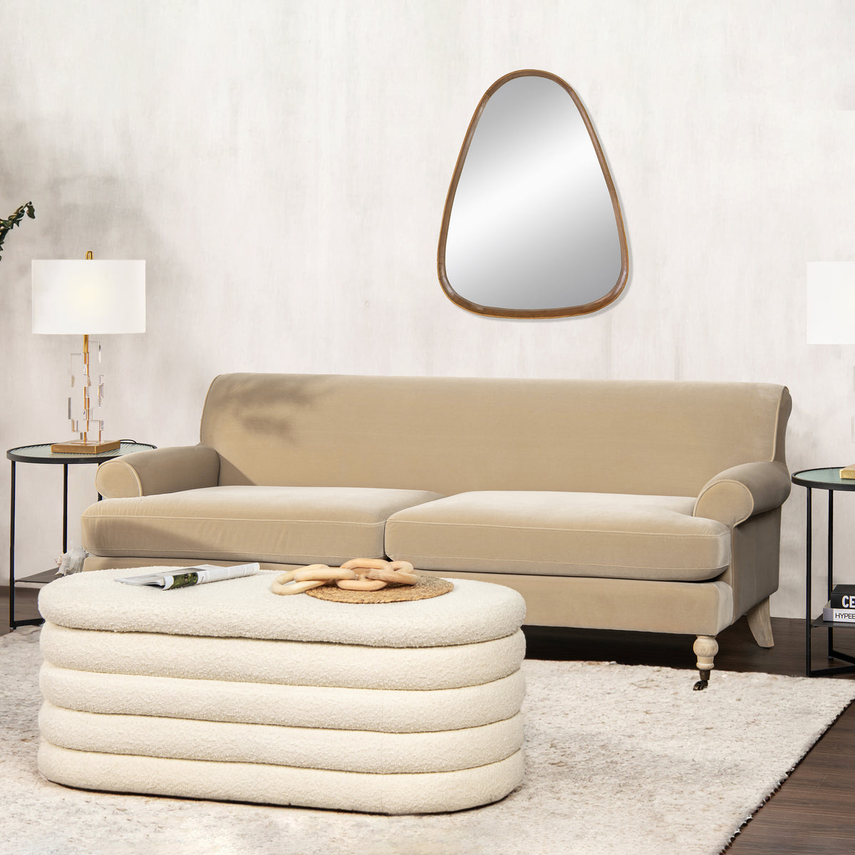 Alana 88" Lawson Two Cushion Tightback Sofa, Fawn Brown Performance Velvet Brown Foam Velvet 2 Seat