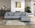 Living Room Furniture Corner Chair Gray Corduroy Upholstery 1Pc Corner Wedge Soft Cushion Solid Wood Legs Gray Primary Living Space Contemporary,Modern Plywood,Solid Wood