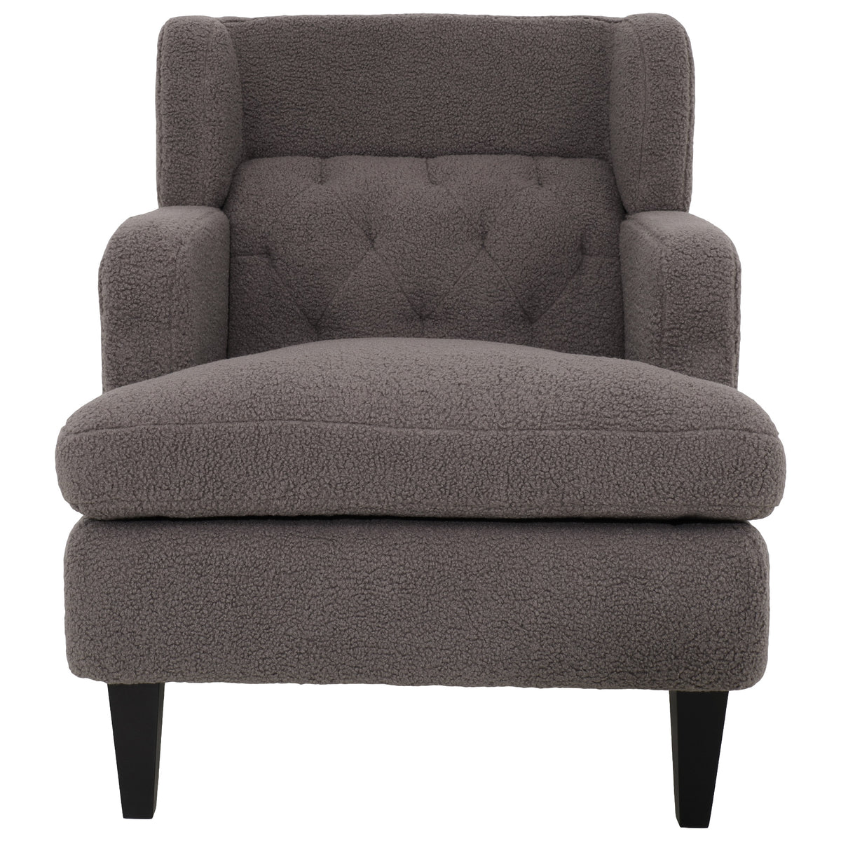 Upholstered Accent Chair Tufted Armchair For Living Room And Bedroom, Russet Brown Brown Birch Foam Teddy