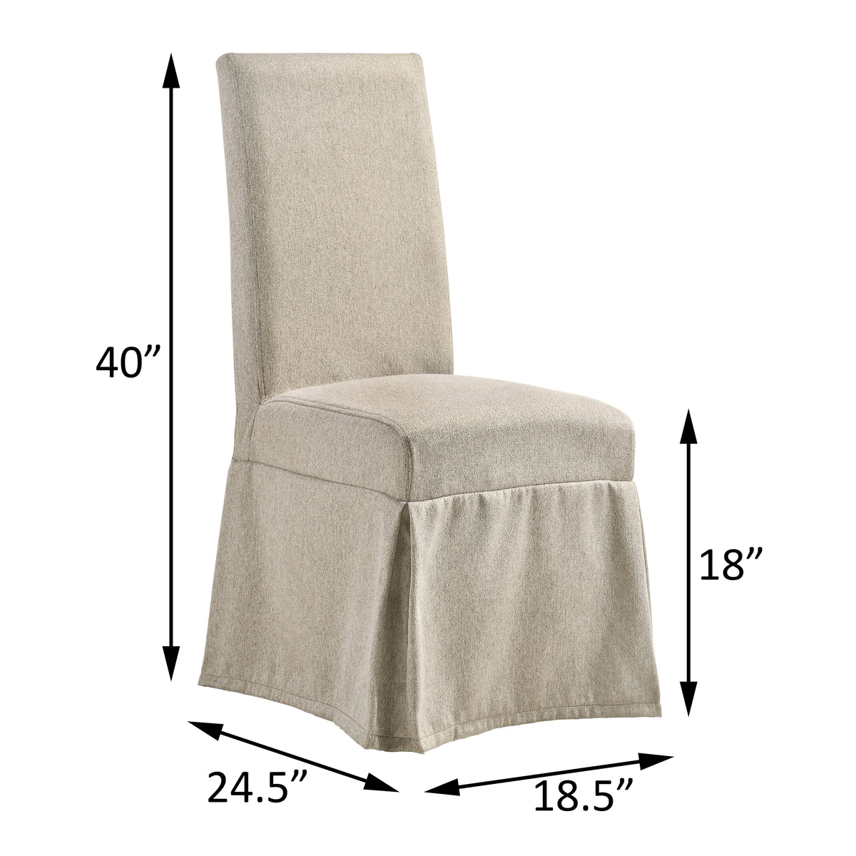 Tan Tight Back Side Chairs With Skirt Set Of 2 Tan Dining Room Contemporary Rubberwood Set Of 2 Wood Fabric