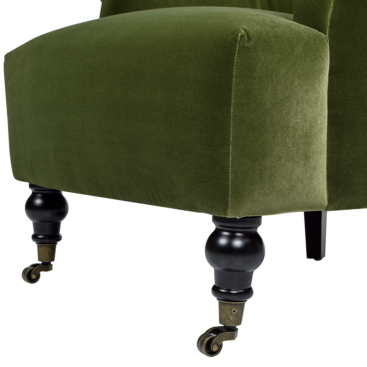 Eloise 30" Pleated Sock Arm Accent Armchair, Olive Green Performance Velvet Olive Green Foam Velvet