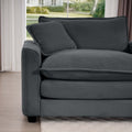 Comfortable Single Chair Deep Seat Sofa With Footstool With One Pillow, Suitable For Living Room And Bedroom, Club Multiple Occasions, Grey Corduroy Fabric Grey Corduroy 1 Seat